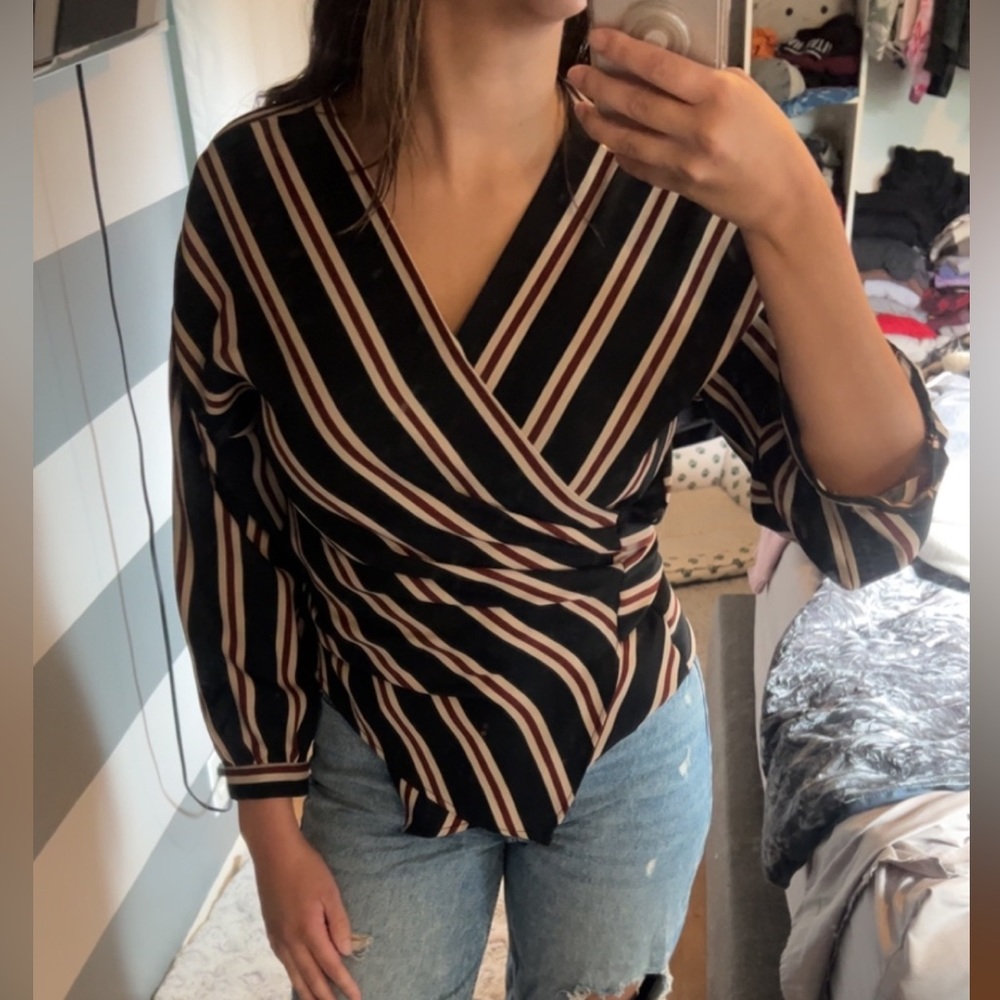 Zara wrap blouse